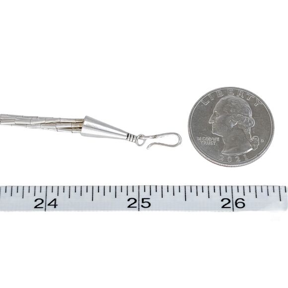 Southwest Sterling Turquoise 5-Strand Necklace Vintage Sterling Silver 925 25.5" - Picture 2 of 4